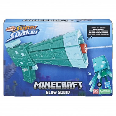 NERF SUPER SOAKER Vandens šautuvas MINECRAFT GLOW SQUID