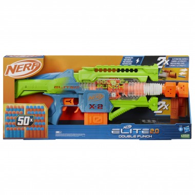 NERF ELITE 2.0 motorizuotas šautuvas DOUBLE PUNCH