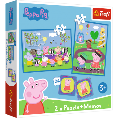 TREFL PEPPA PIG 30+ 48+ 24 memo kortelės, dėlionė-žaidimas „Pepa“