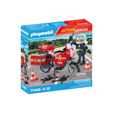 PLAYMOBIL ACTION HEROES Ugniagesių motociklas ir alyvos išsiliejimas 71466