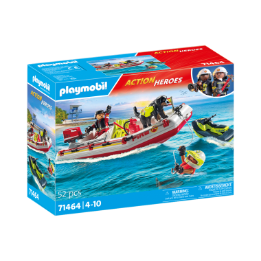 PLAYMOBIL ACTION HEROES Ugniagesių laivas su vandens motociklu 71464